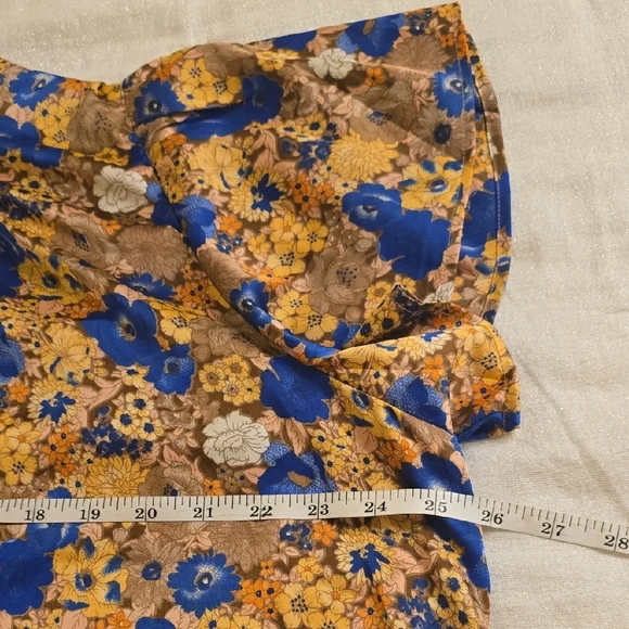 THML Floral Blouse - Blue and Yellow - Picture 8 of 11